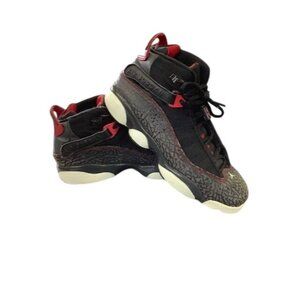 Air Jordan Dub Zero Sneakers Boys 7Y Black/Red Elephant Print Basketball Shoes